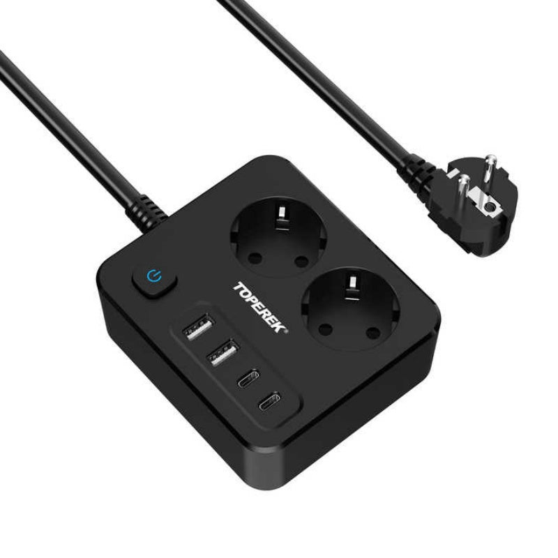 Steckdosenadapter, Schwarz