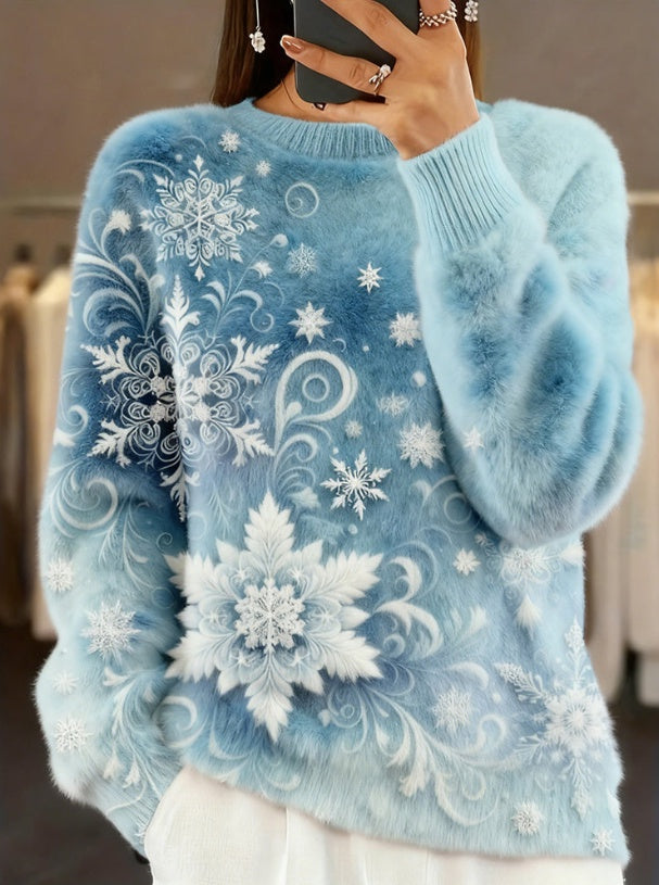 Weihnachtsmuster-Fleece-Hoodie
