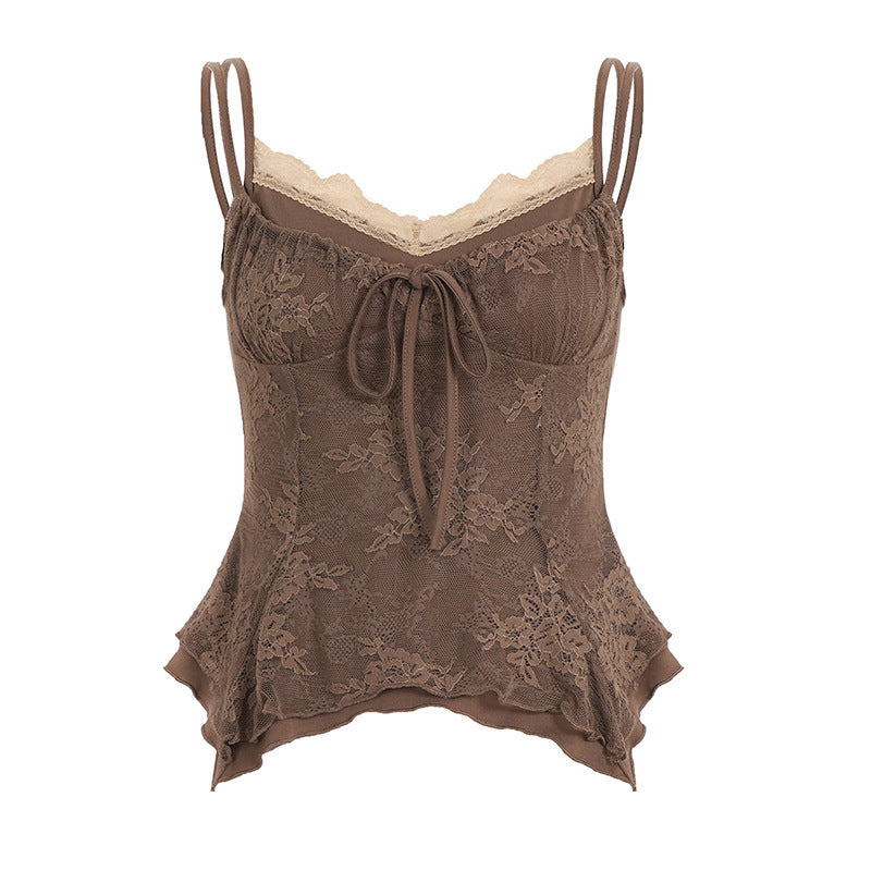 Retro Camisole mit Spitze und Patchwork