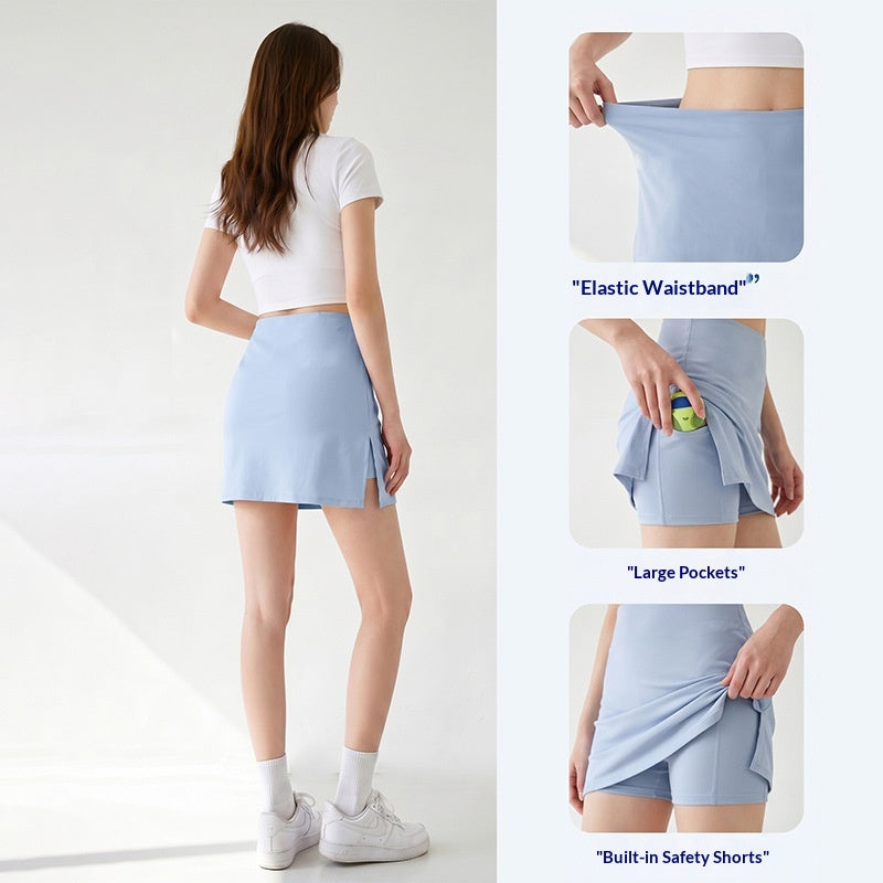 Sportlicher Tennis-Jupe mit Anti-Expositions-Design