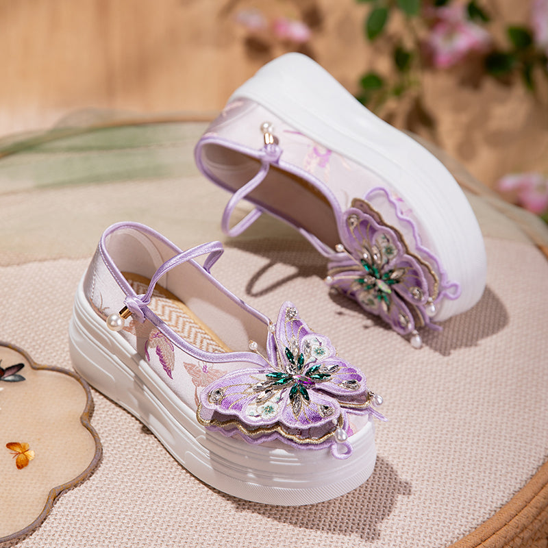 3D Schmetterling Mary Jane Plateau-Schuhe