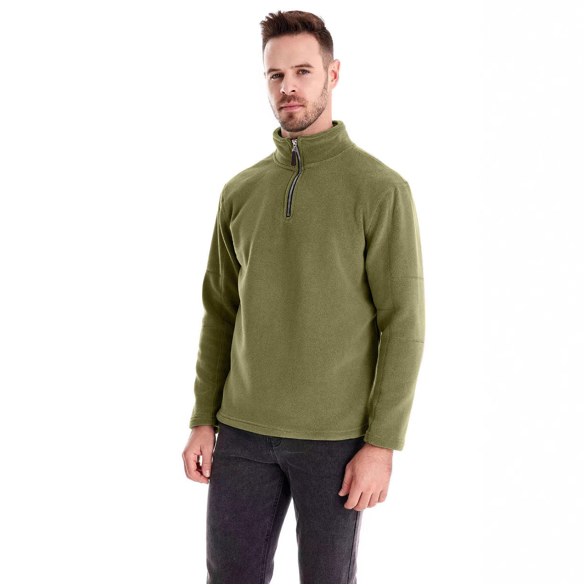 Herren Lammwoll-Pullover mit Stehkragen