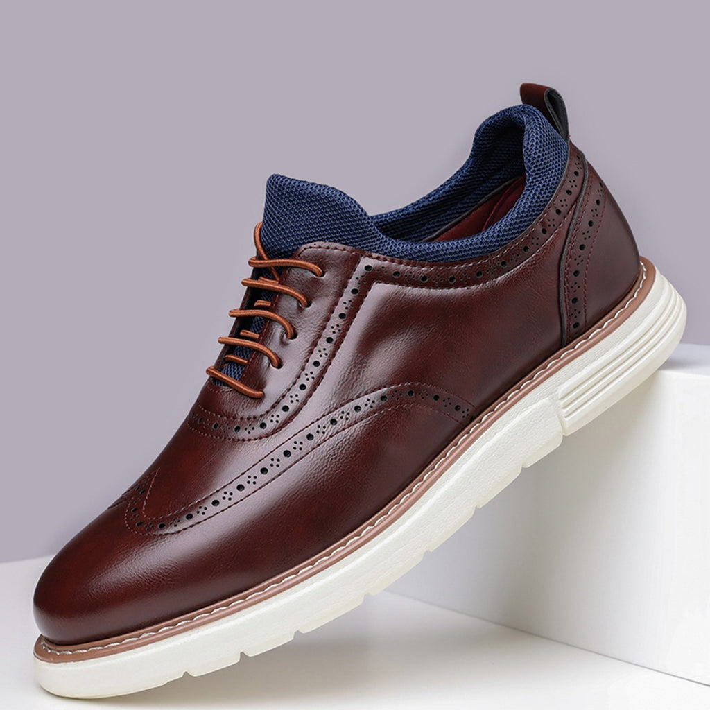 Leder Sneaker mit atmungsaktivem Obermaterial – Bild 3 | LuxeStyle