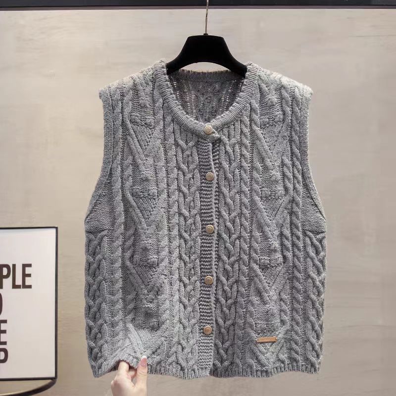 Retro Strickweste mit Knopfleiste