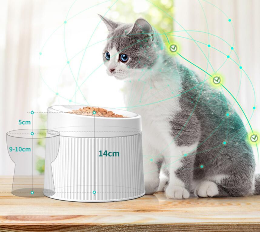 Geometrische Anti-Kipp Katzenschüssel mit Nackenschutz – Bild 2 | LuxeStyle