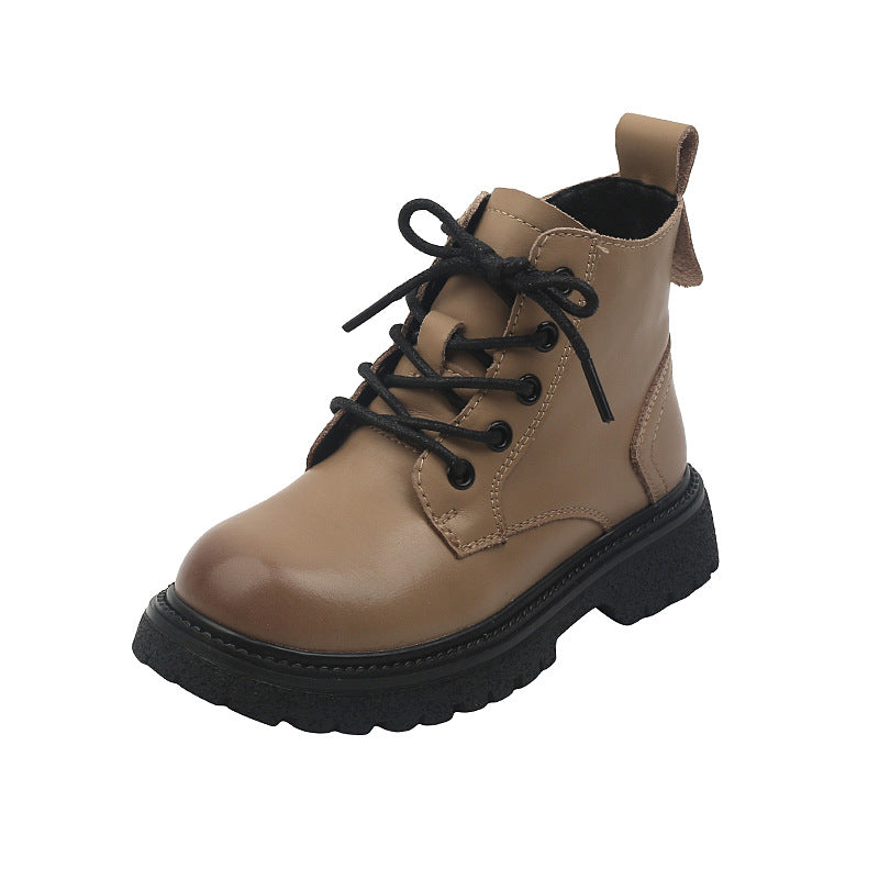 Kinder Leder Worker-Boots mit Schnürung – Bild 2 | LuxeStyle