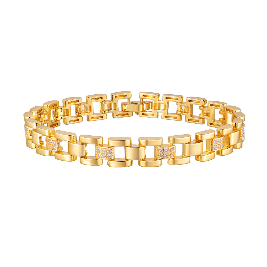 Kupfer Armband mit Zirkonia, Goldfarben – Bild 2 | LuxeStyle