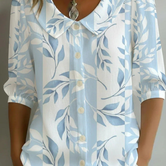 Luftiges V-Neck Shirt mit Print – Bild 4 | LuxeStyle