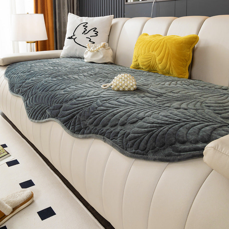 Sofa-Kissen aus Samt mit Bananenblatt-Muster