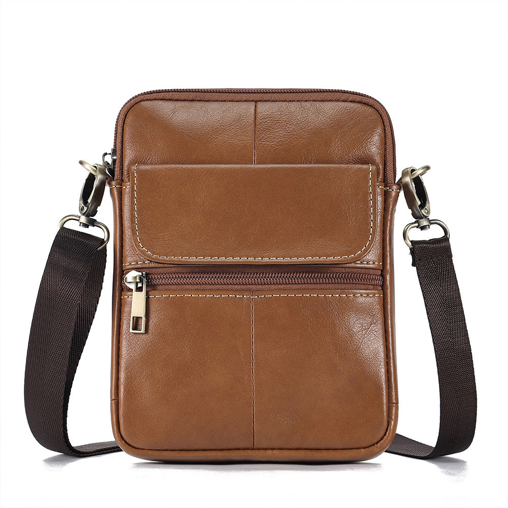 Crossbody-Tasche aus echtem Leder – 6710 Braun – Bild 7 | LuxeStyle