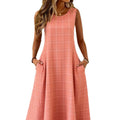Plaid-Kleid mit Streifenmuster, ärmellos