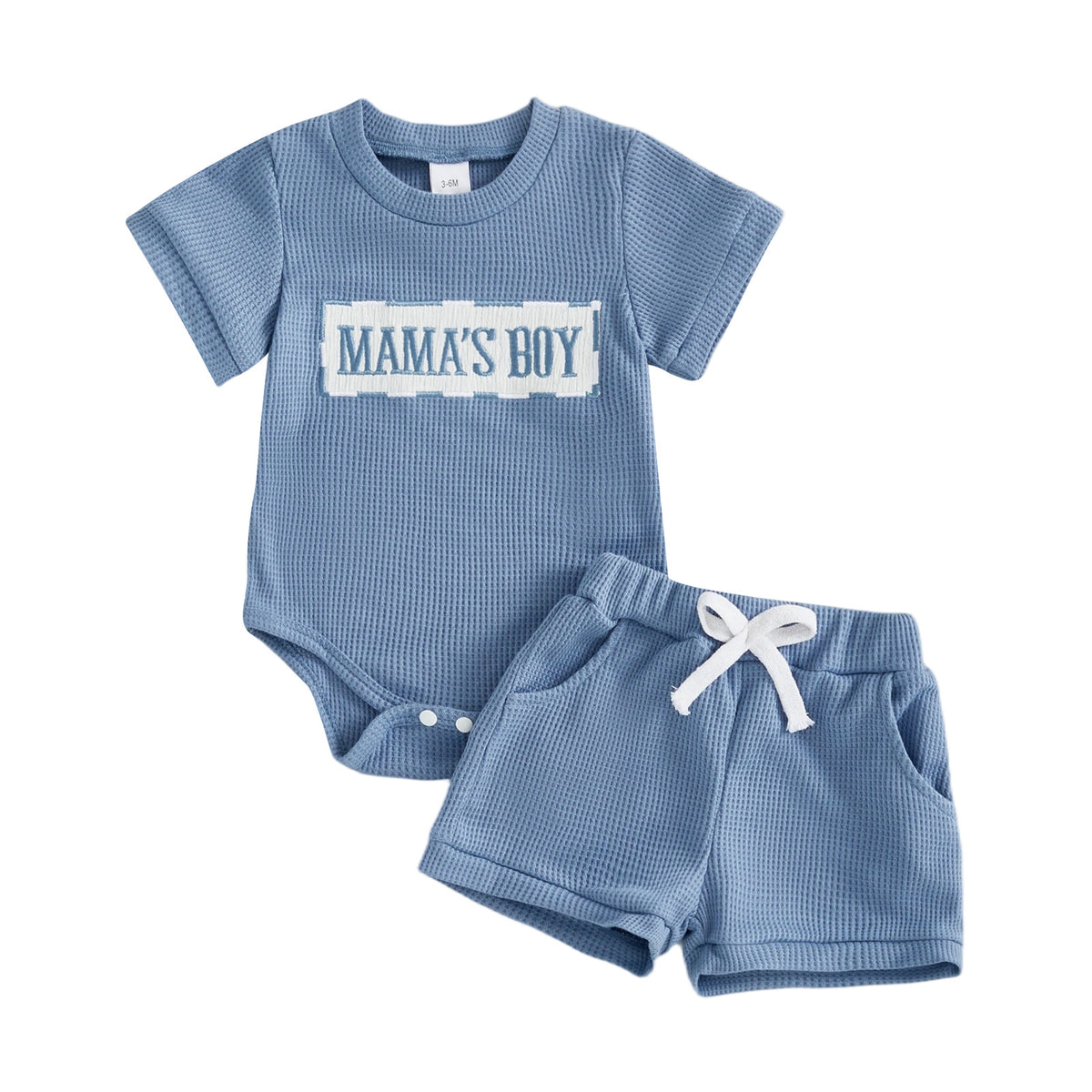 Baby Strampler und Shorts Set mit Waffel-Muster – Bild 5 | LuxeStyle