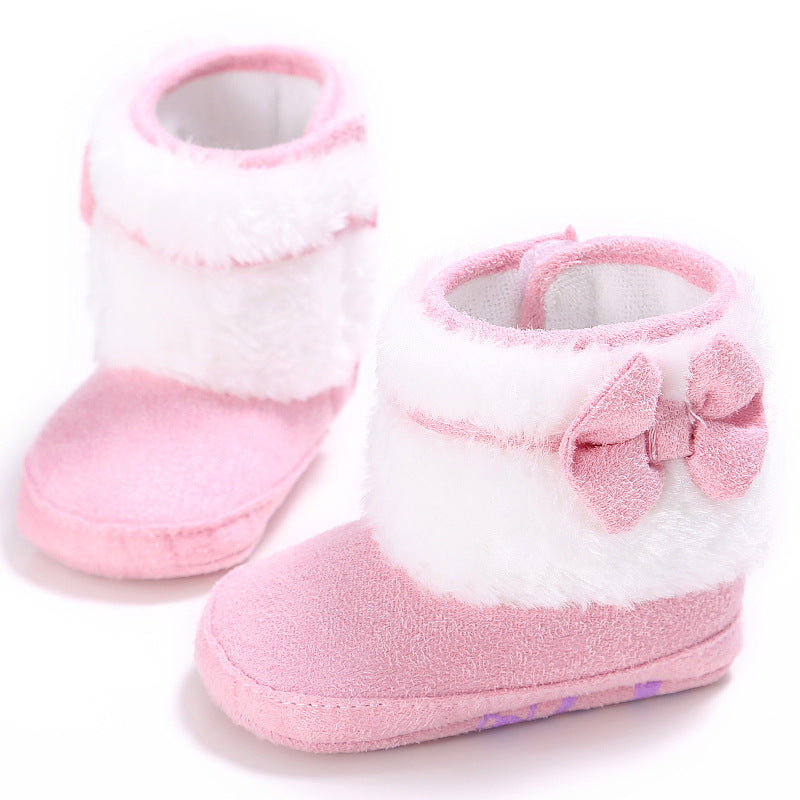 Baby Mädchen Plüsch-Lauflernschuh – Bild 5 | LuxeStyle