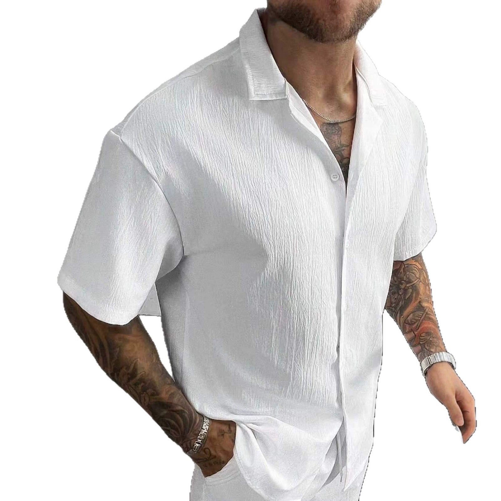 Weiss Casual-Kardigan