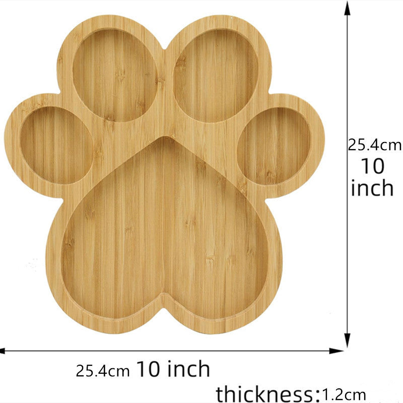 Hundepfote-Knochenteller Holz/Bambus