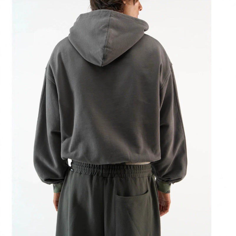 Farbblock-Hoodie mit Patchwork-Design