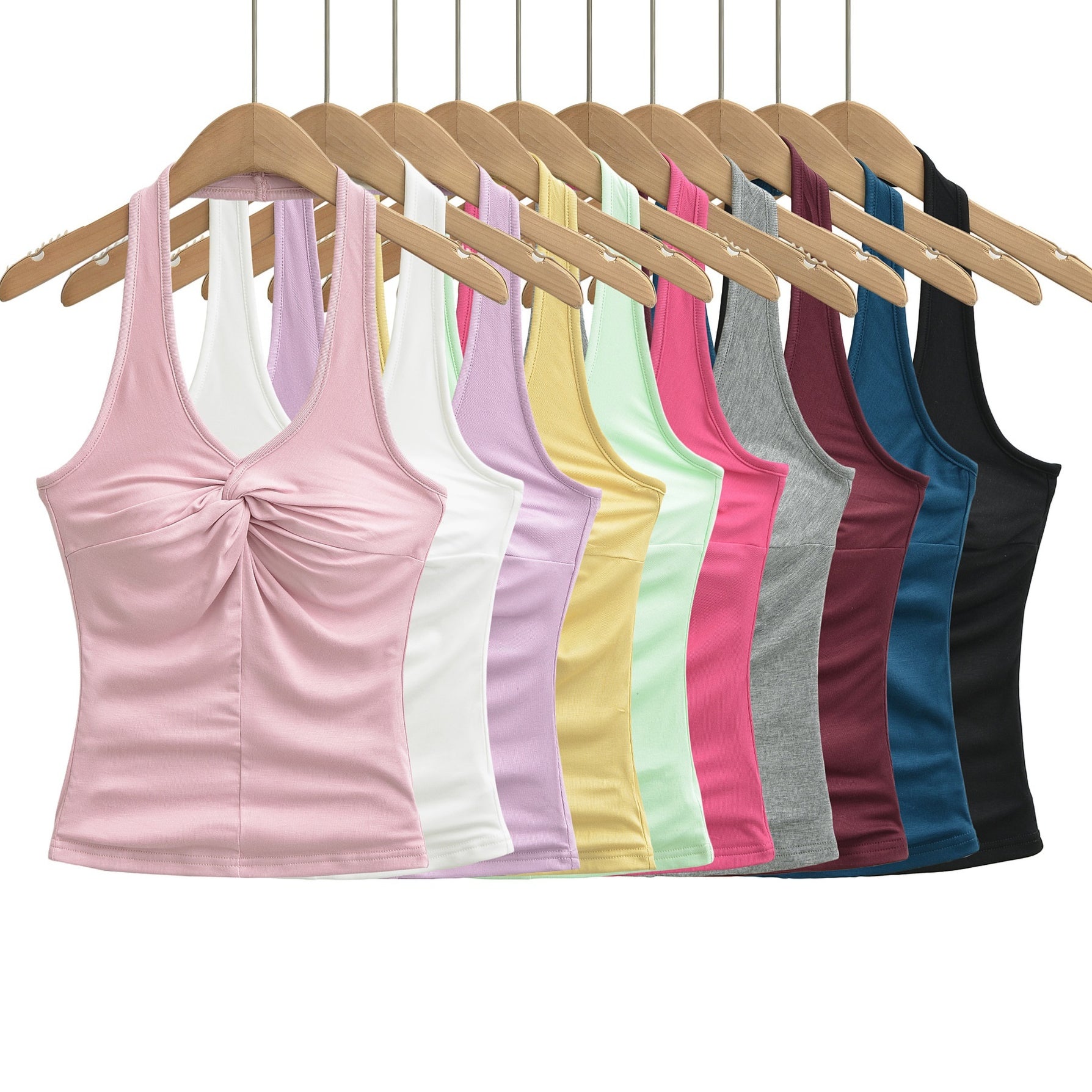 Halter-Neck V-Shirt für Damen