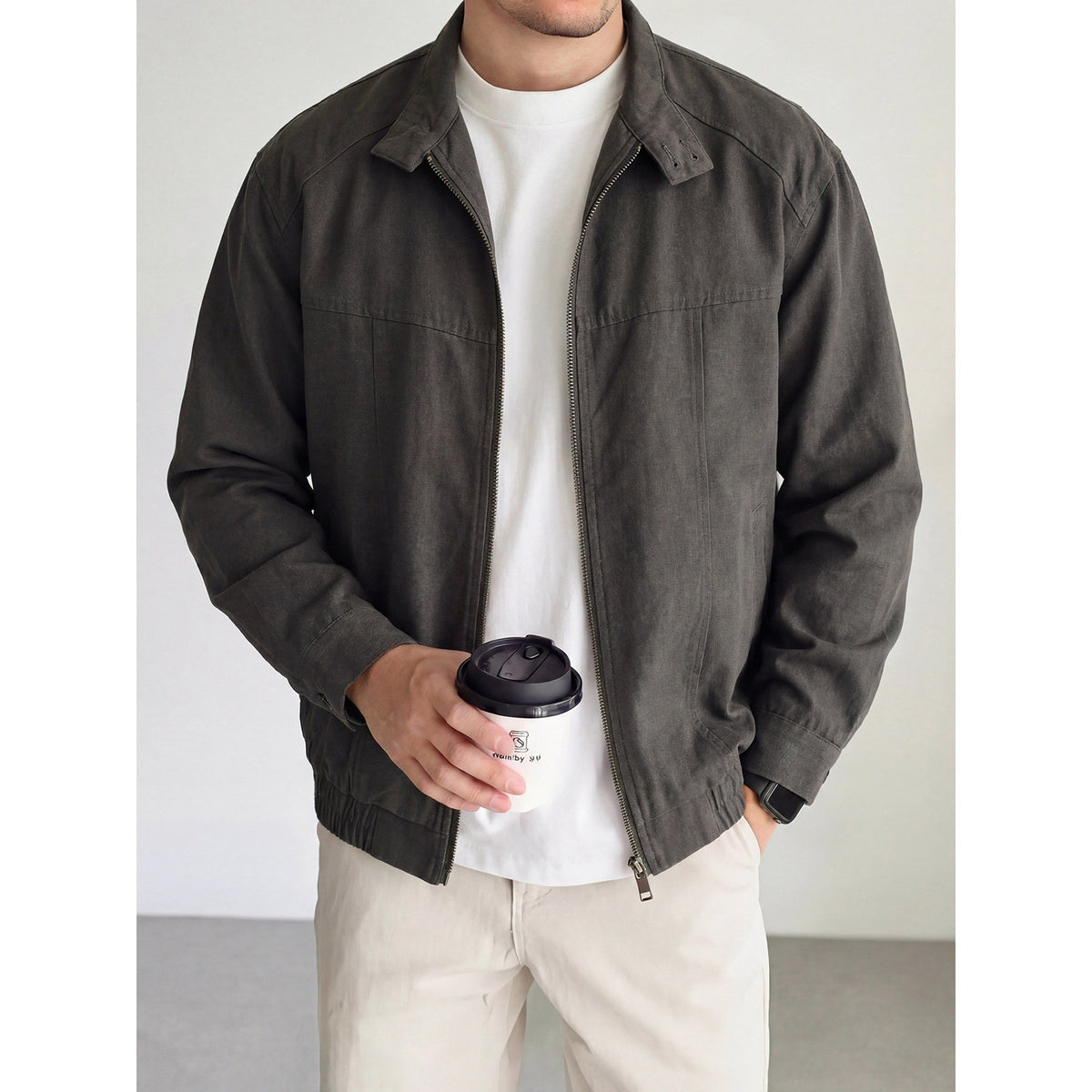 Old-Money-Stil Vintage Standkragen Utility-Jacke – Bild 3 | LuxeStyle