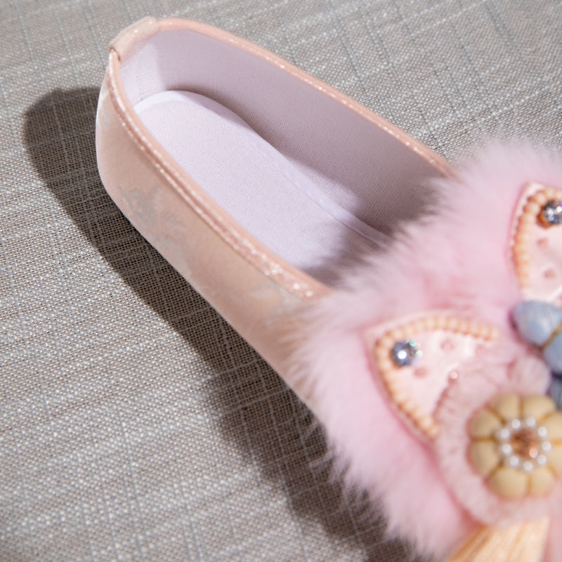 Handbestickte Löwenkopf-Sandalen für Damen