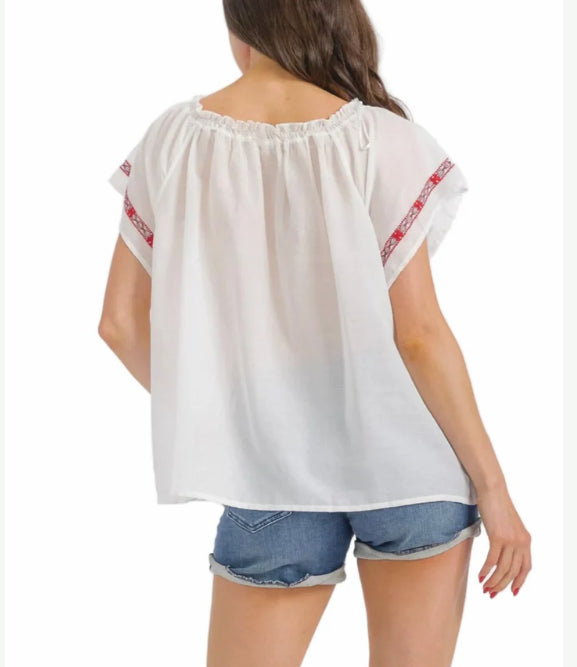 Polyester-Bluse mit 3D-Muster