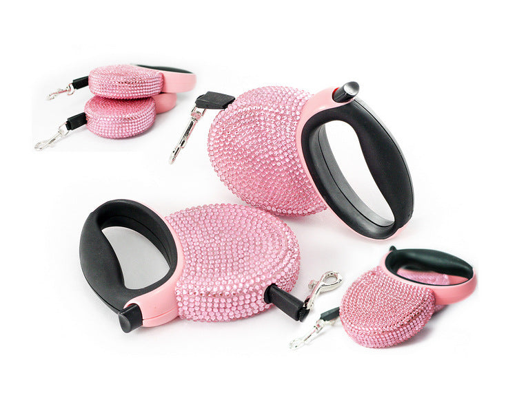 Diamantbesetzte, automatische Rollleine | LuxeStyle