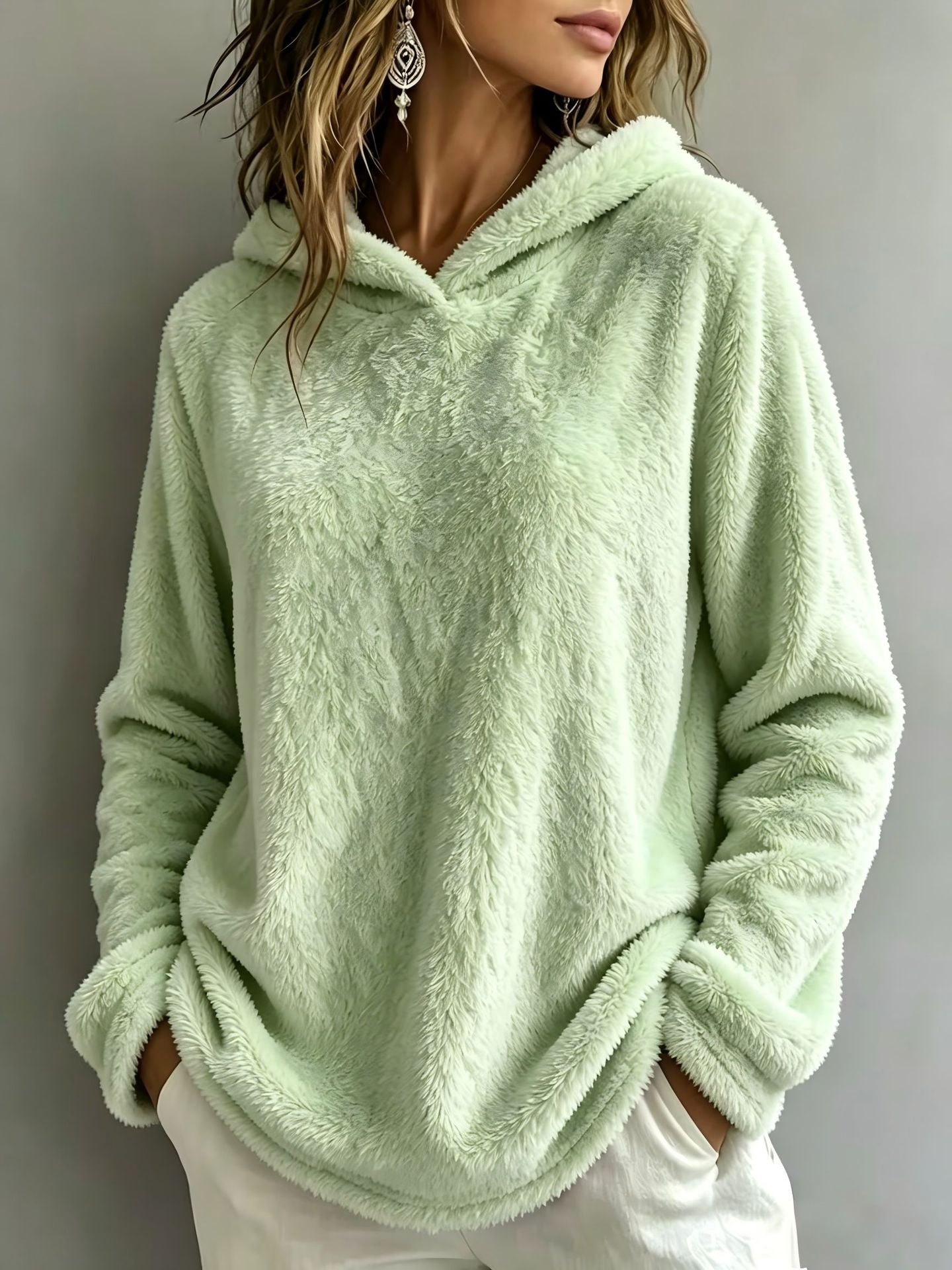 Kapuzenpullover aus Fleece für Damen