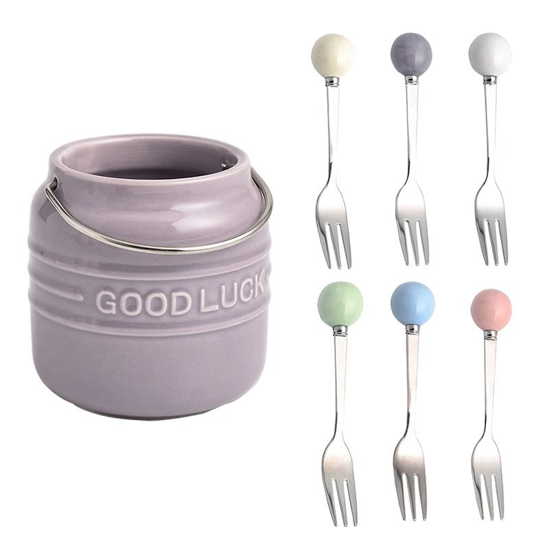 Fruchtgabel-Set mit Aufbewahrungsdose | LuxeStyle