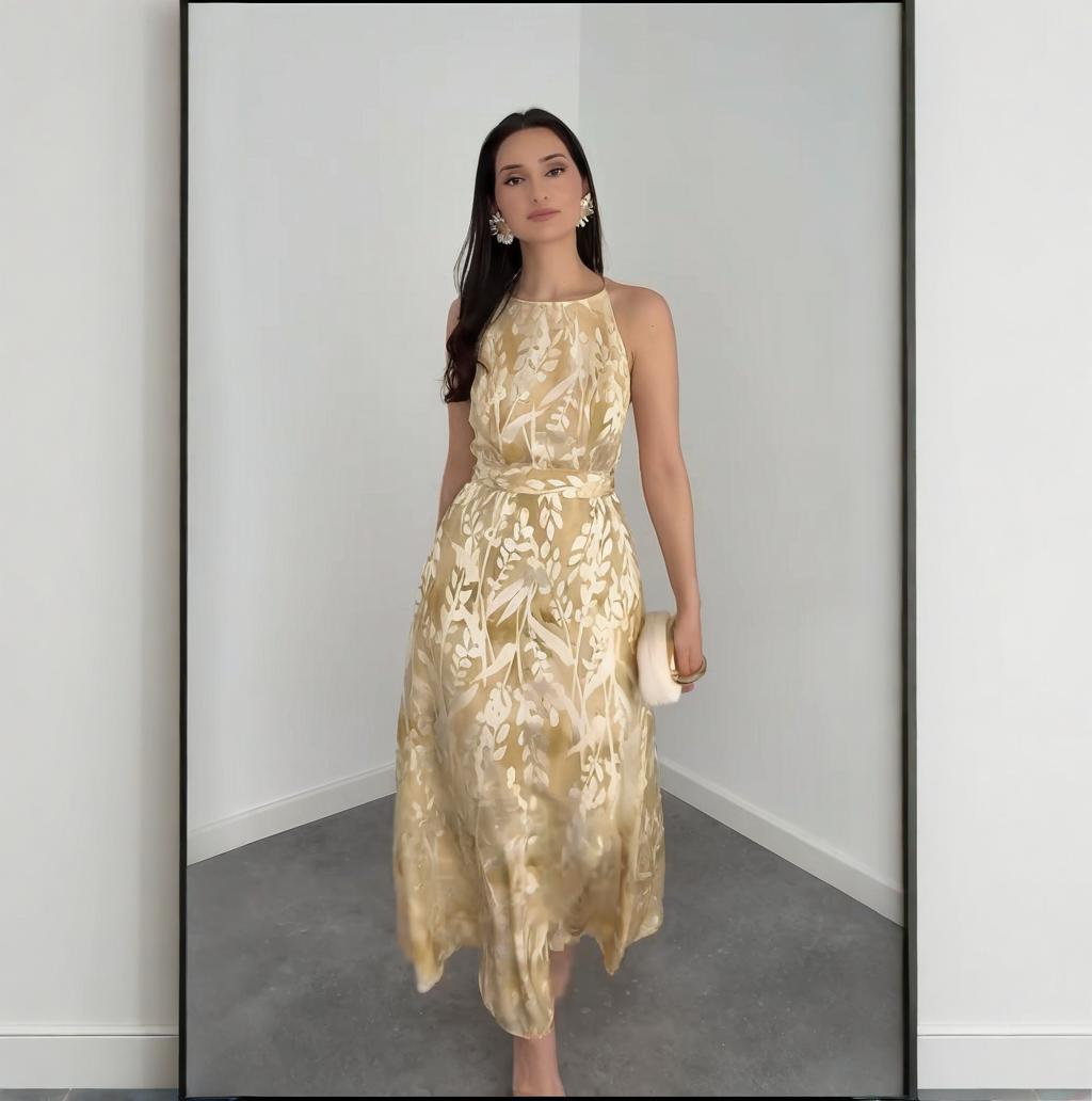 Elegantes ärmelloses Maxikleid mit Rundhals