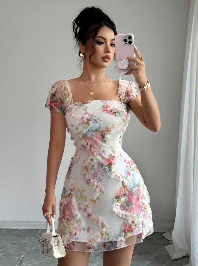 Blumengirlandete Midi-Robe – Bild 3 | LuxeStyle