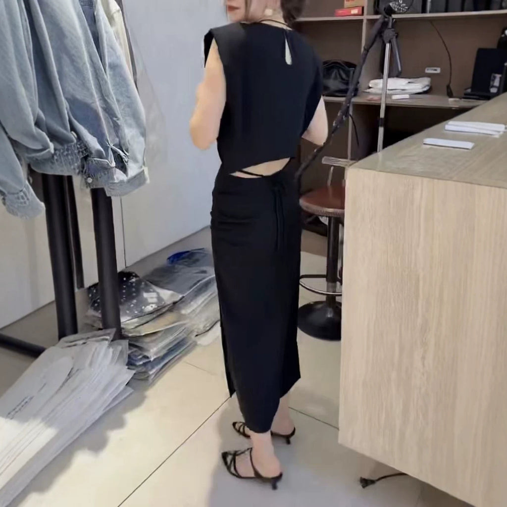 Rückenfreies ärmelloses Bodycon Kleid – Bild 3 | LuxeStyle