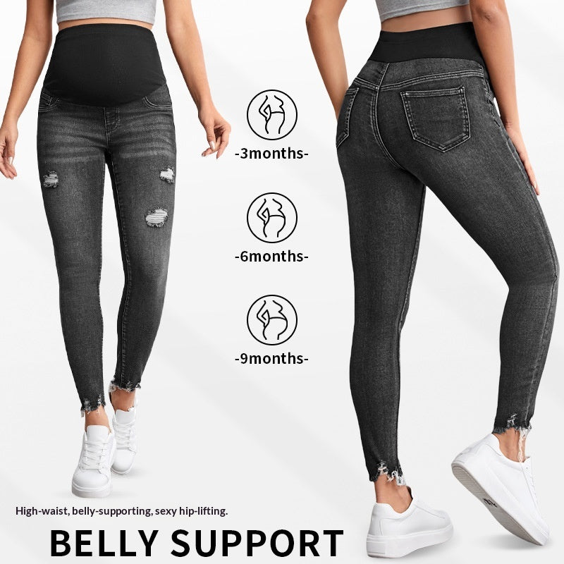 High-Waist Capri Leggings aus Denim