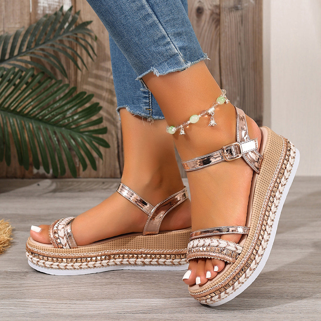 Goldene Korbelsandalen – Bild 2 | LuxeStyle
