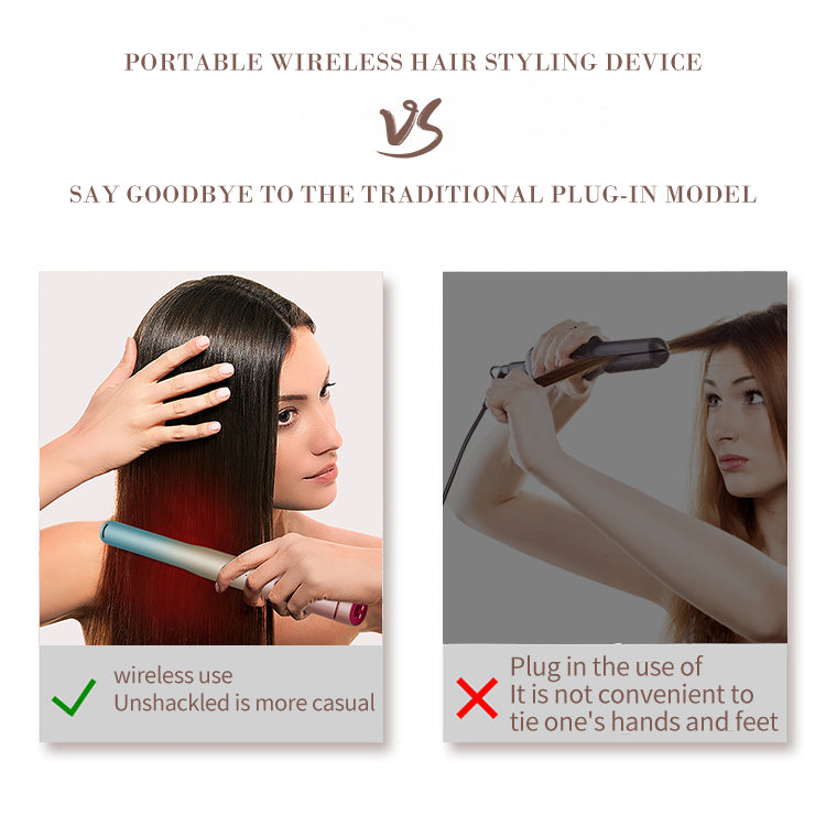 Kabelloser 2-in-1 Lockenstab & Haarglätter – Bild 2 | LuxeStyle
