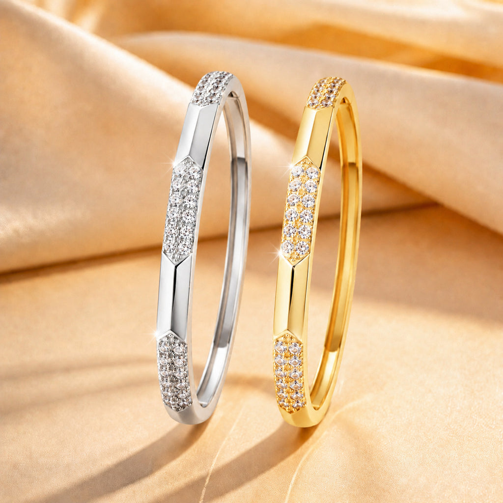 Elegantes Rauten-Armband mit Zirkonia