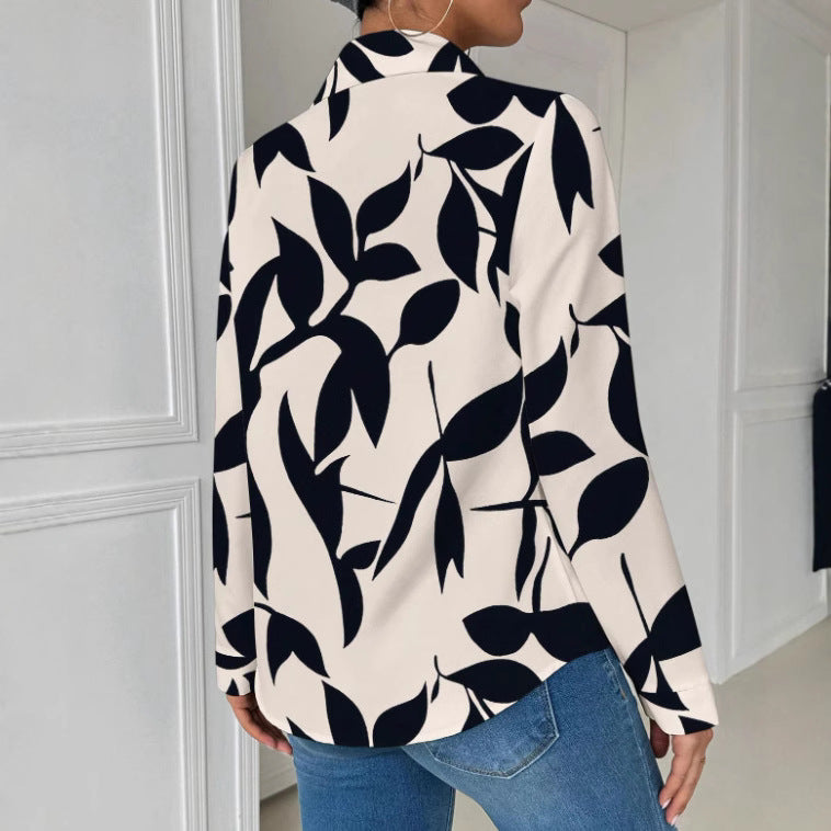 Lässiges Langarm-Shirt mit Patchwork-Muster – Bild 4 | LuxeStyle