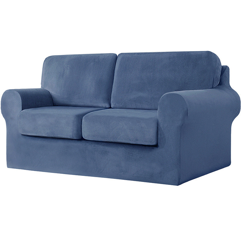 Stretch Samt Sofaüberzug "Silver Fox"