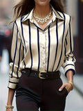 Schwarz-Weiss gestreiftes Shirt mit langen Ärmeln – Bild 1 | LuxeStyle