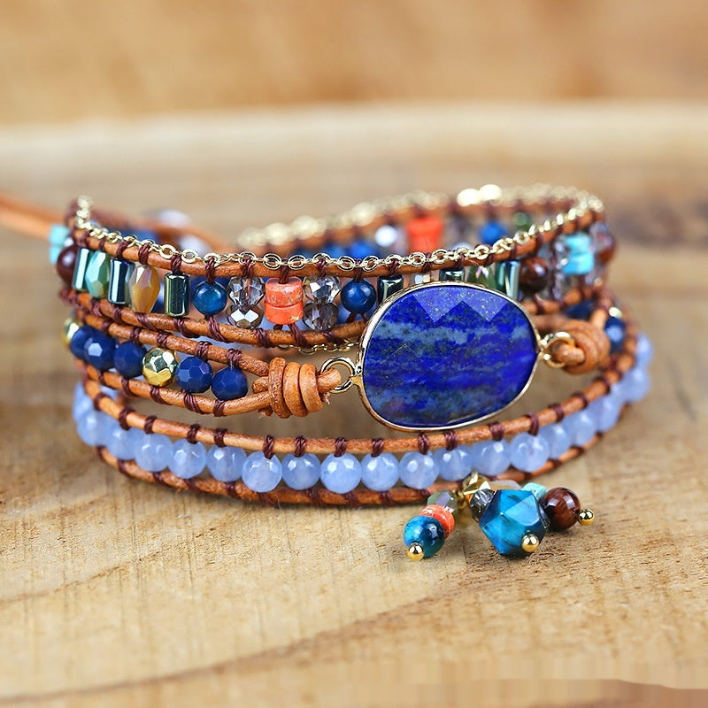 Lapis Lazuli Mehrschichtiges Armband – Bild 2 | LuxeStyle