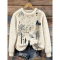 Weihnachtsmuster-Fleece-Hoodie