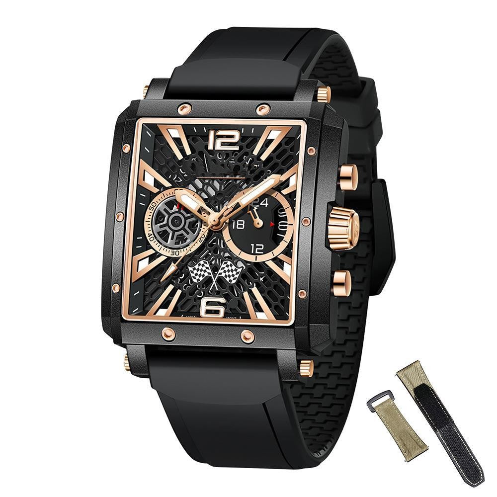 Herrenuhr aus feinem Stahl, Quarz, multifunktional – Bild 7 | LuxeStyle