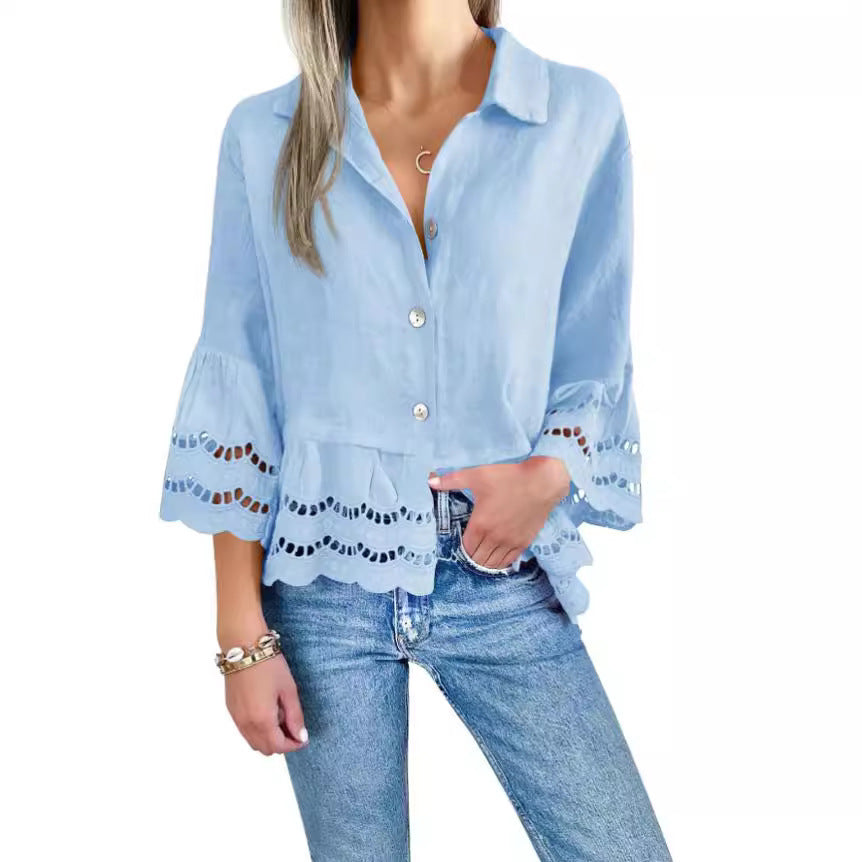 Spitzenbesetztes Langarmshirt – Bild 14 | LuxeStyle
