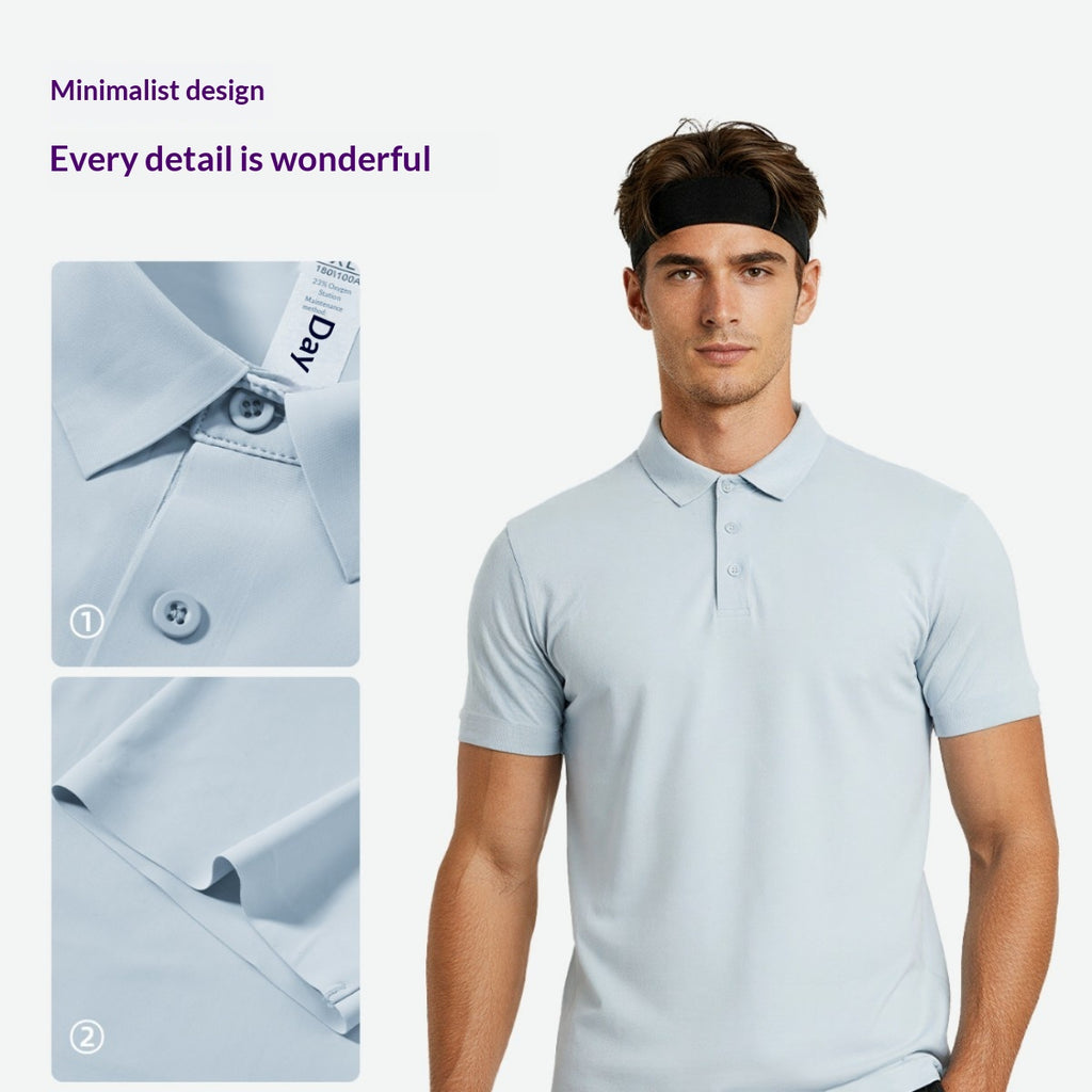 Sportiv-Locker Kurzarm-Shirt mit Turn-Down Kragen