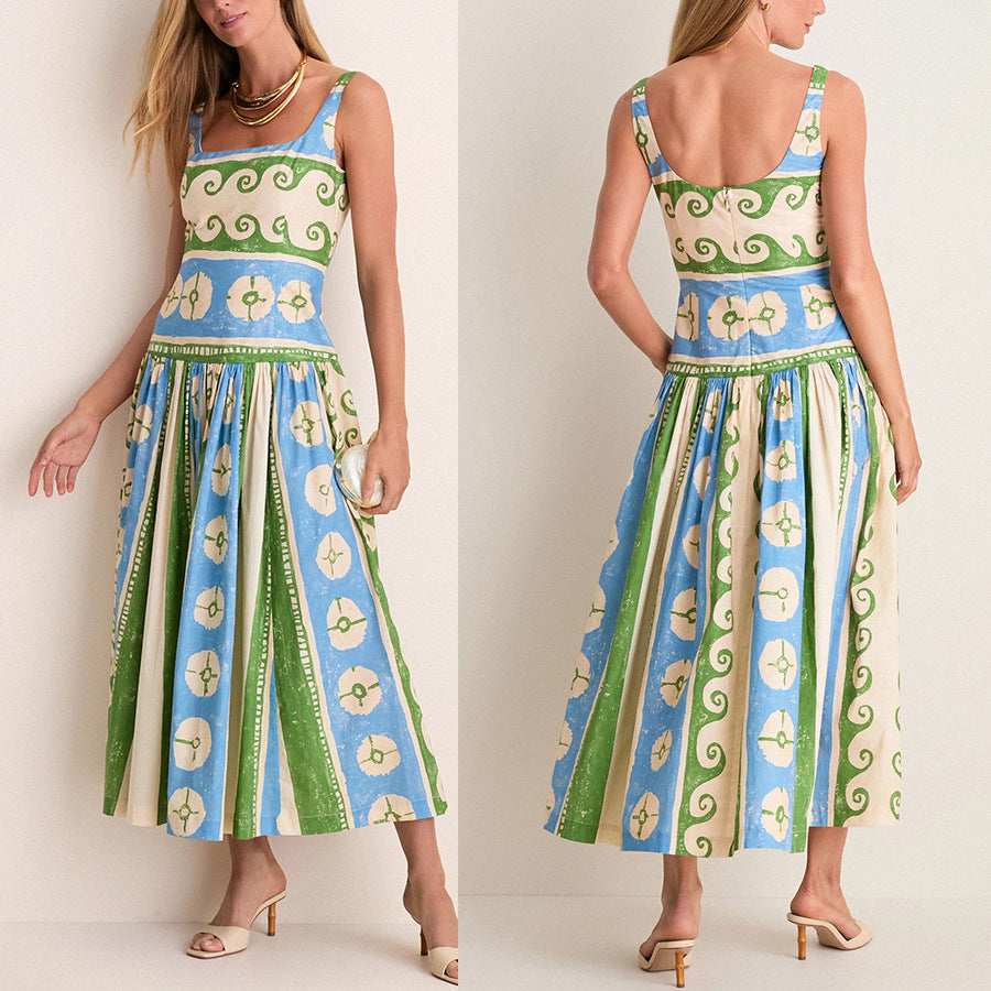 Leinenkleid mit Print für den Sommer