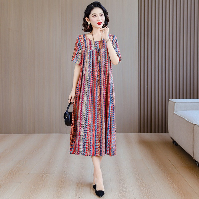 Elegantes Baumwollseidenkleid mit Taschen
