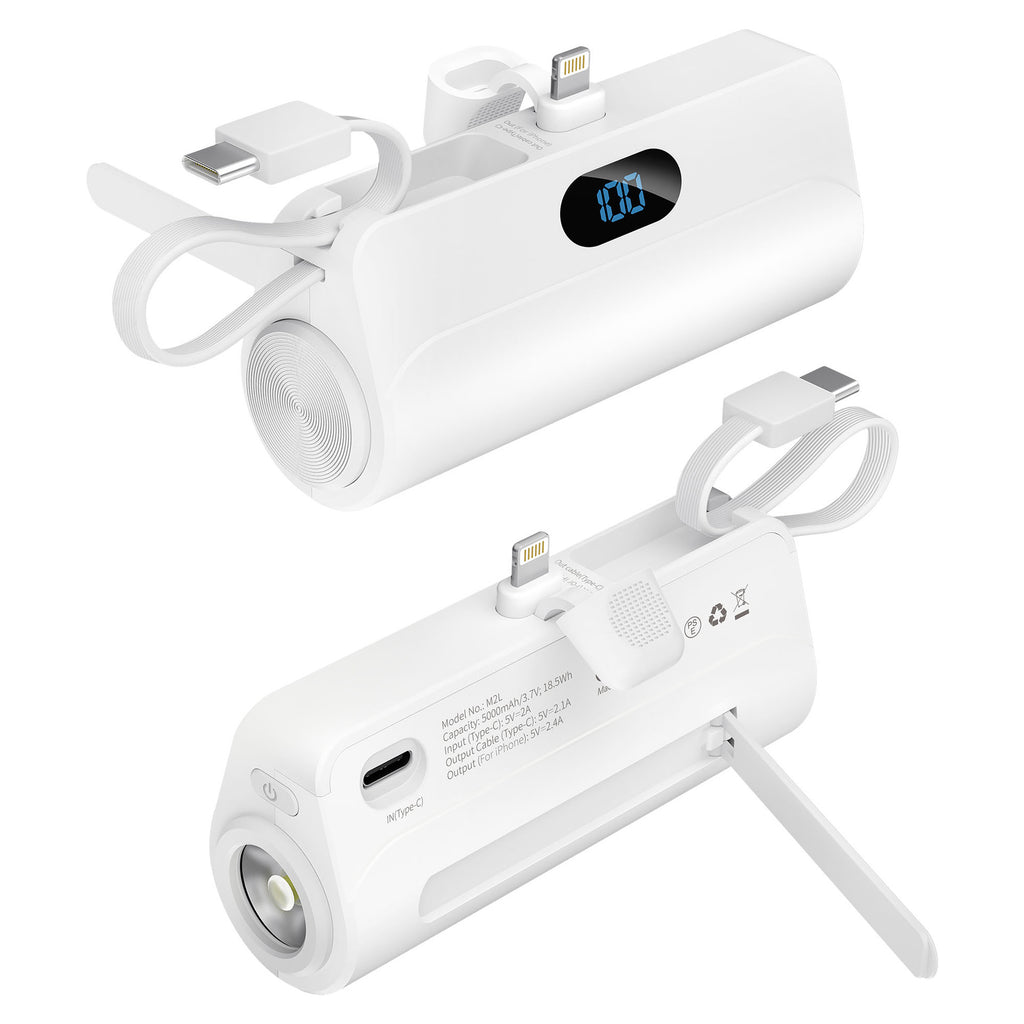Mini Powerbank mit integriertem Kabel