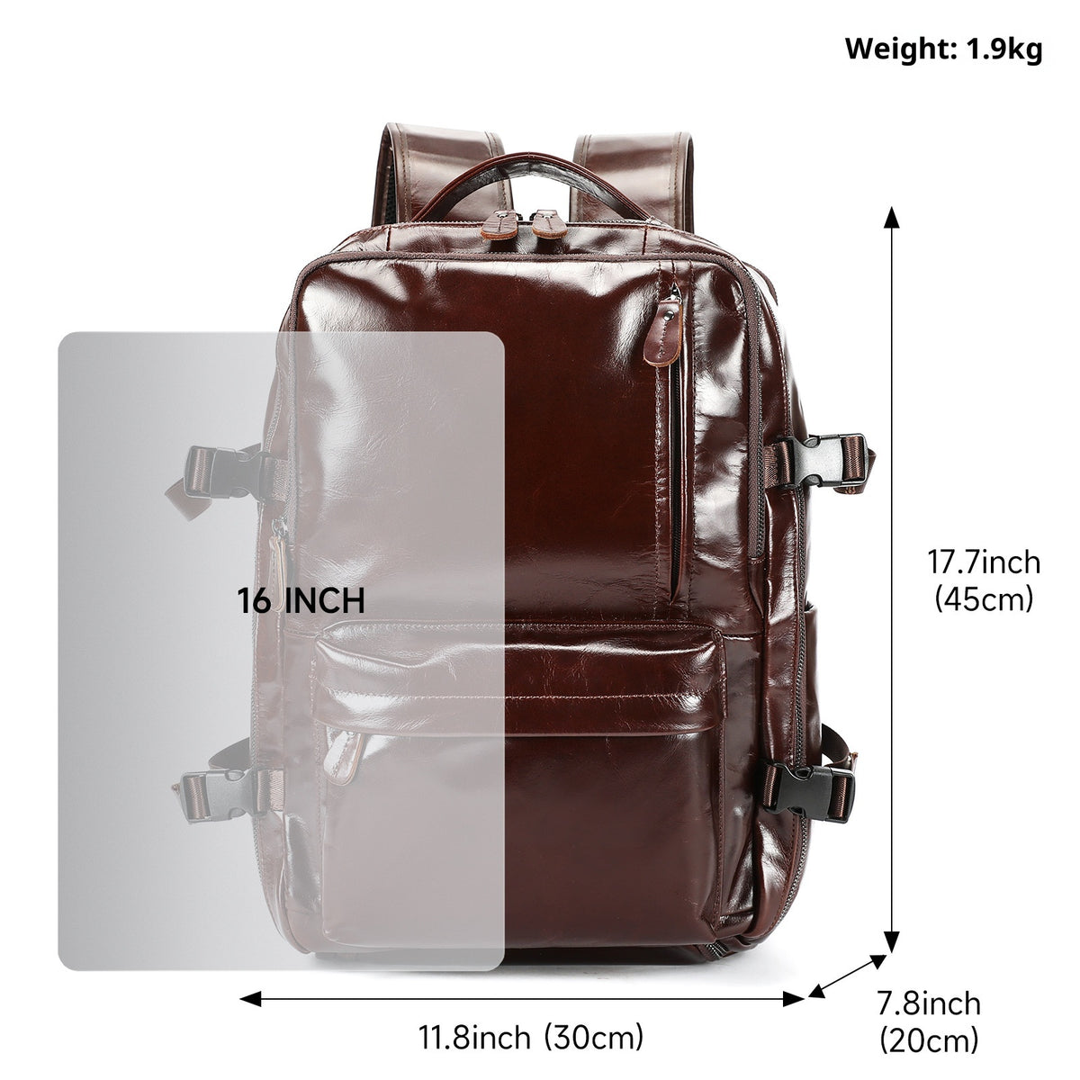 Rucksack aus Echtleder – 30×20×45 cm | LuxeStyle