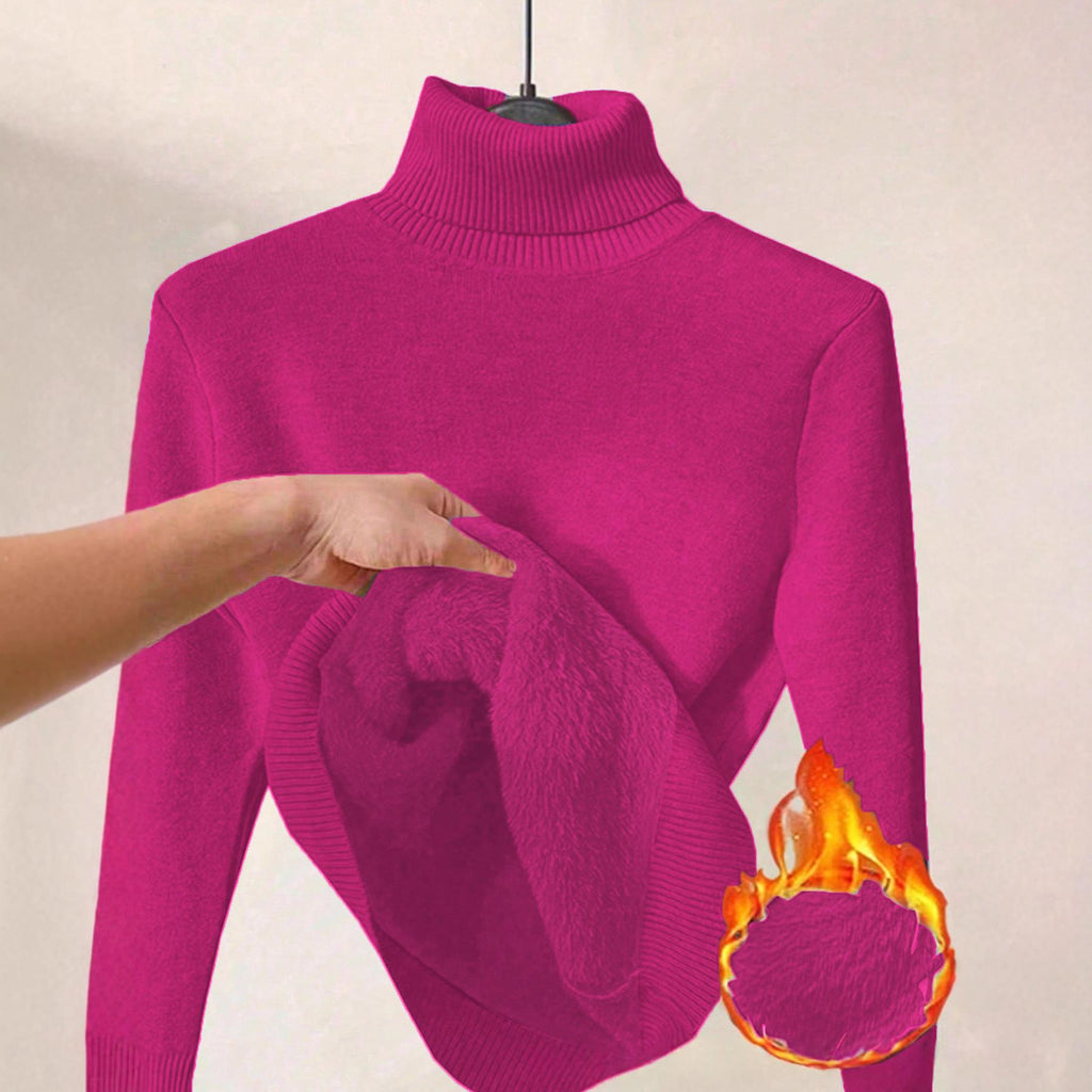 Damen Fleece Rollkragenpullover