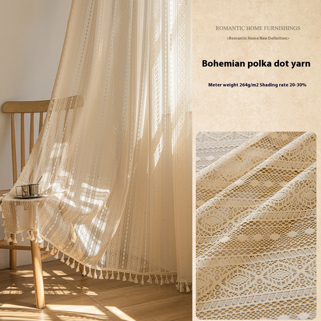 Holzton-Lace-Mesh-Vorhang für Schlaf-/Wohnzimmer