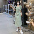 Plissiertes A-Linien Kleid mit Puffärmeln – Bild 6 | LuxeStyle