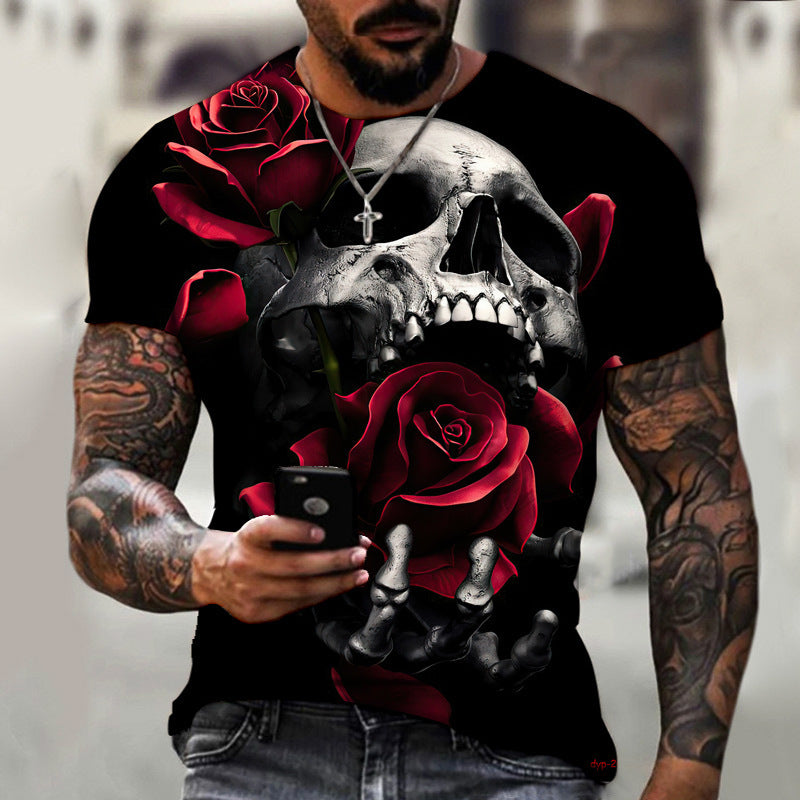 Herren-T-Shirt mit Horror-Schädel-Druck